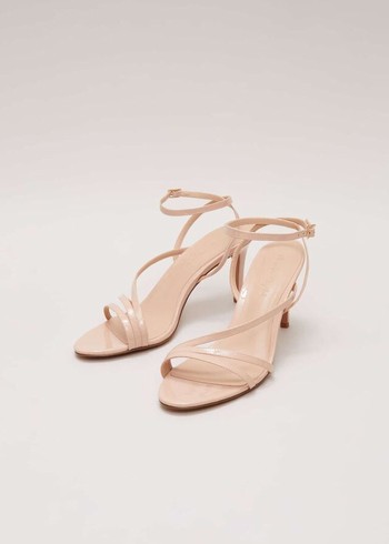 Phase Eight Patent Barely There Strappy Heels Pink Australia | QG4951068